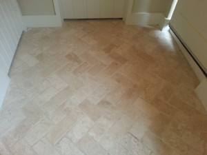 Travertine Tiled Floor Before