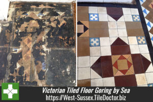 Victorian tiled floor restoration Goring by Sea