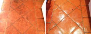 Terracotta Tiles Before After Cleaning Bognor Regis