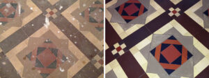 Victorian Tiled Floor Before After Restoration Eastbourne